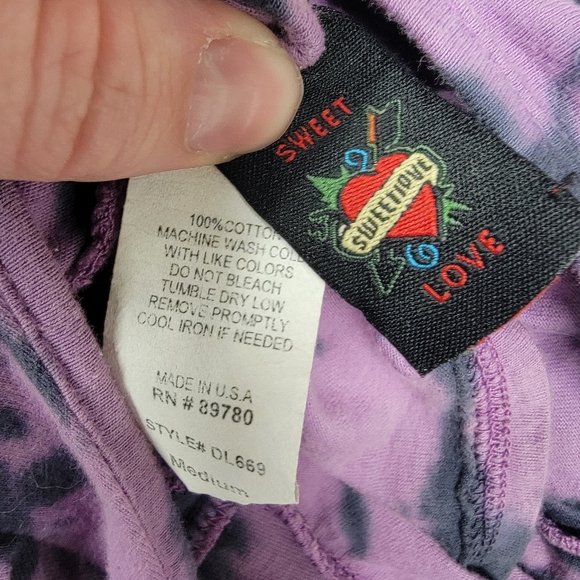 Sweet Love Purple and Black Tie Dye Dress Size Medium - Picture 3 of 3